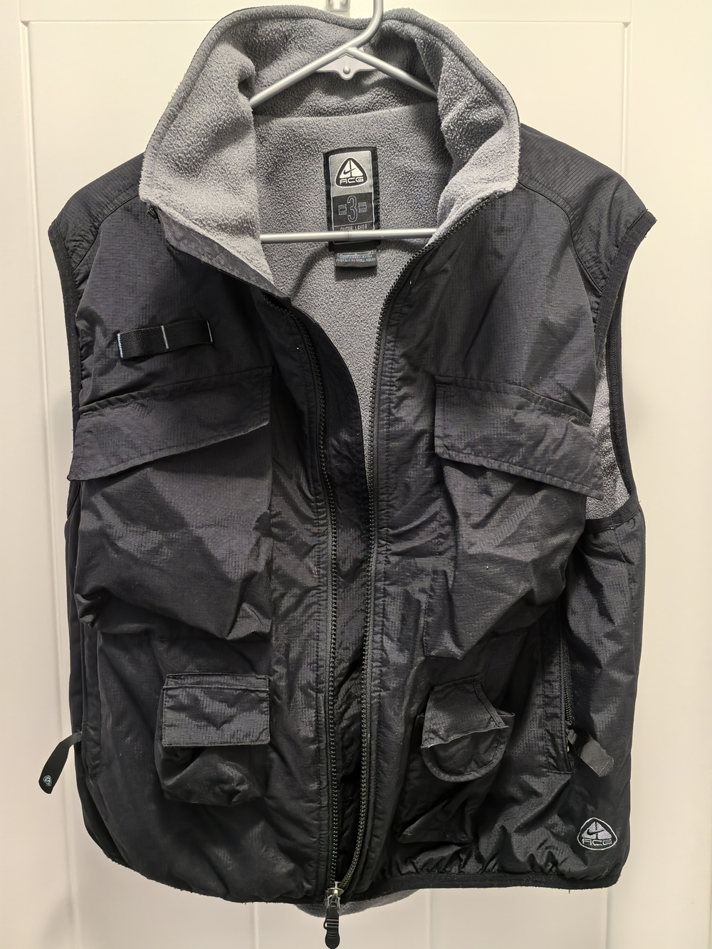 Nike ACG Black Utility Vest with Gray Fleece Lining